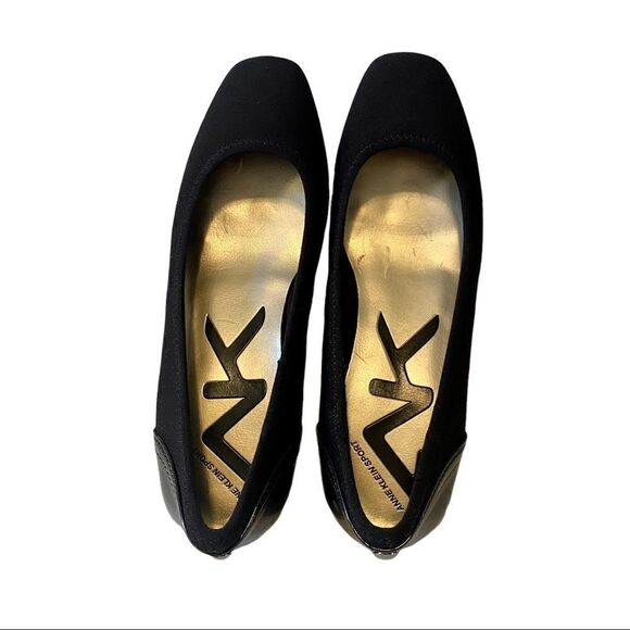 Anne Klein Sport Wisher Wedge Square Toe Slip-Ons w/ Patent Heel Overlay Sz 6.5M - Picture 5 of 7